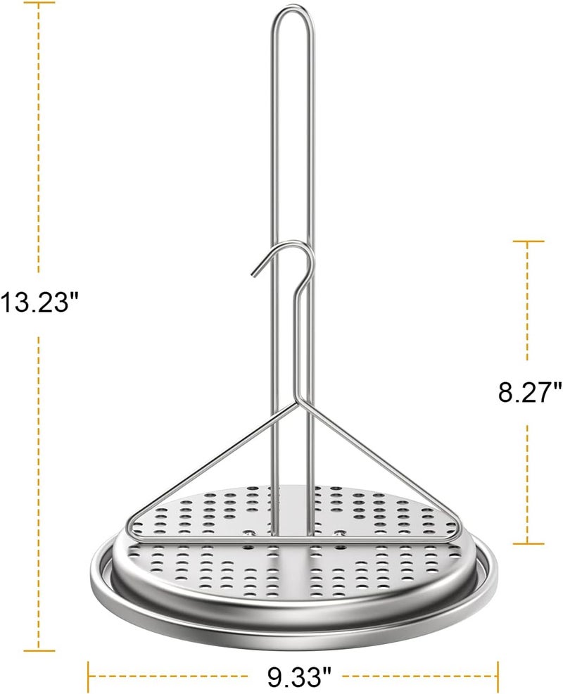 BBQ-PLUS Turkey Chicken Poultry Deep Frying Rack and Handle Lifter Hook for Deep Fry Pot Grill, Turkey Frying Stand Kits and Turkey Fryer Thermometer with Pot Clip for Turkey Chicken Fryer Accessories - Image 3